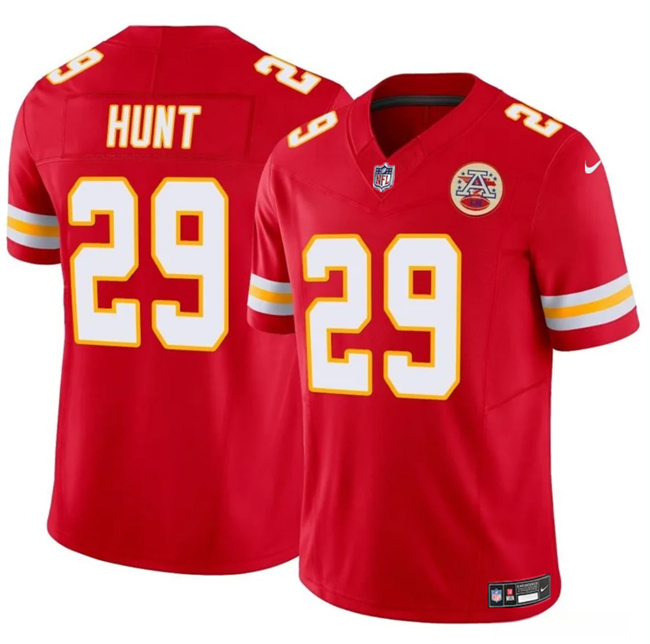 Men??s Kansas City Chiefs #29 Kareem Hunt Red 2024 F.U.S.E. Vapor Untouchable Limited Football Stitched Jersey